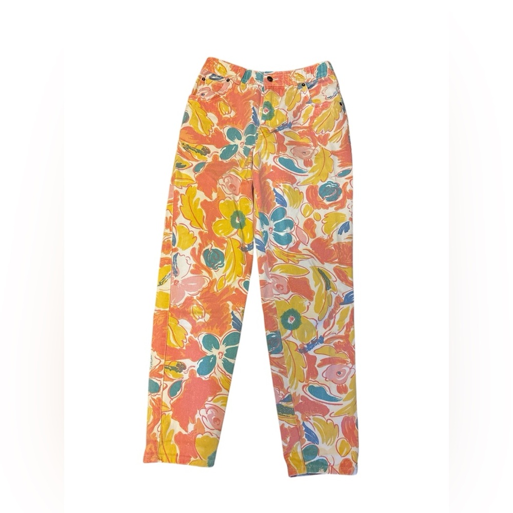 Union Bay Floral Print Pants 80s/90s in Multicolor 11